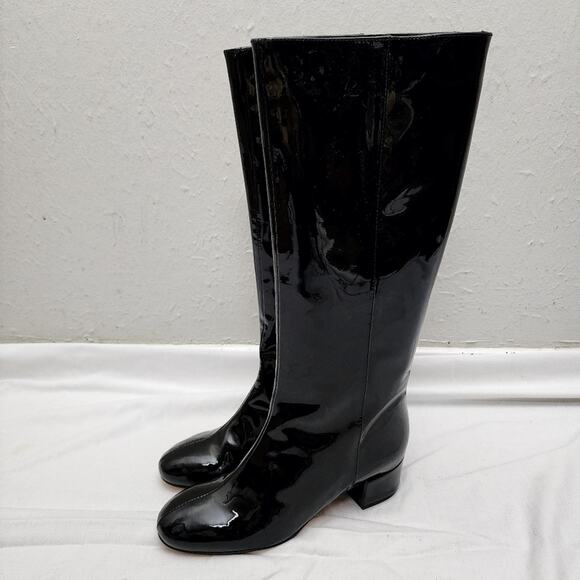 NEW J. Crew Italian Leather Knee High Black Patent Leather Tall Boot 7.5 - Picture 6 of 12